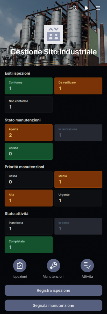 Applicazione per la Gestione del Sito Produttivo