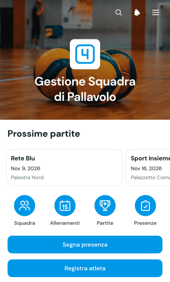 Applicazione per la Gestione della Squadra di Pallavolo