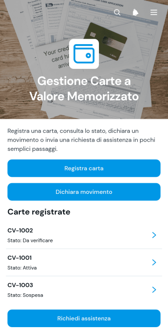 Applicazione per la Gestione delle Carte a Valore Memorizzato