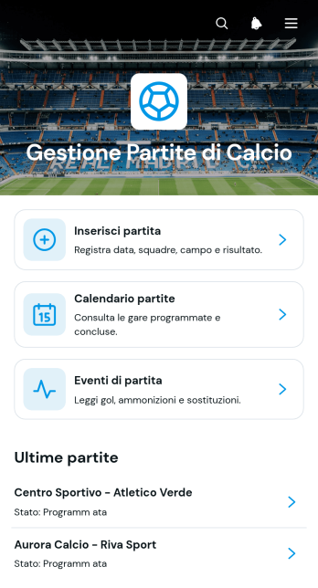 Applicazione per la Gestione delle Partite di Calcio