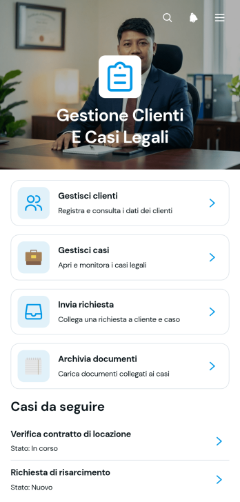 Applicazione per la Gestione di Clienti e Casi Legali
