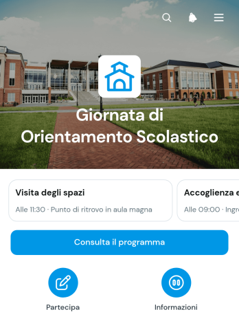 Applicazione per la Giornata di Porte Aperte della Scuola