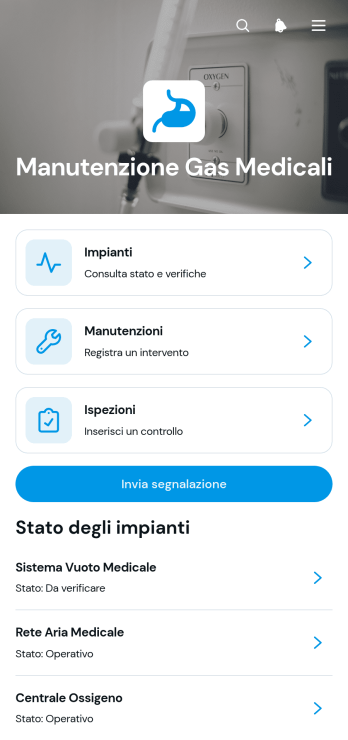 Applicazione per la Manutenzione dei Gas Medicali