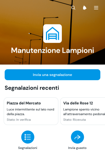 Applicazione per la Manutenzione dell’Illuminazione Stradale