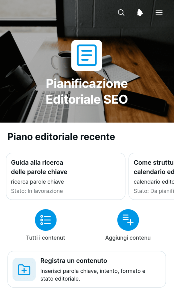 Applicazione per la Pianificazione dei Contenuti per i Motori di Ricerca