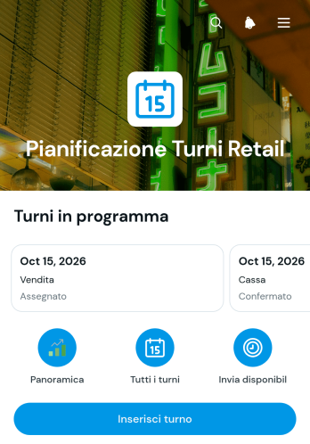 Applicazione per la Pianificazione dei Turni nel Commercio al Dettaglio