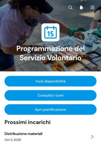 Applicazione per la Pianificazione del Servizio di Volontariato