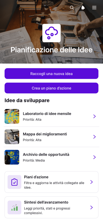 Applicazione per la Pianificazione delle Idee