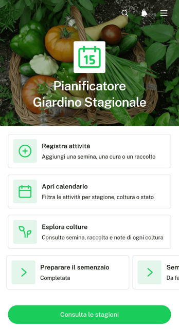 Applicazione per la Pianificazione Stagionale del Giardino