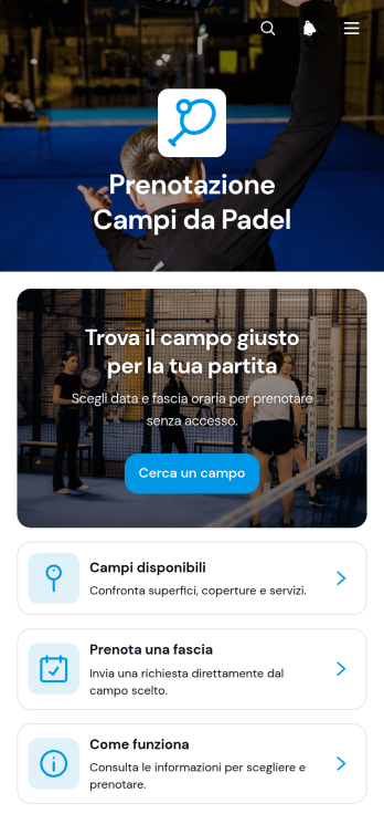 Applicazione per la Prenotazione di Campi da Padel