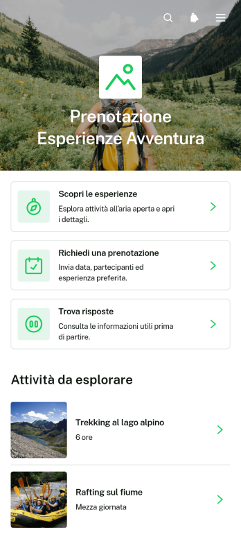 Applicazione per la Prenotazione di Esperienze Avventurose