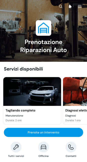 Applicazione per la Prenotazione di Riparazioni Auto