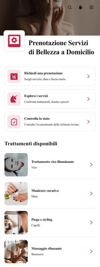 Applicazione per la Prenotazione di Servizi di Bellezza a Domicilio