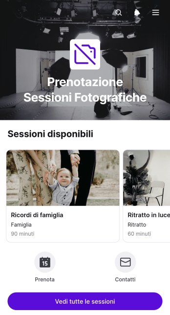Applicazione per la Prenotazione di Sessioni Fotografiche