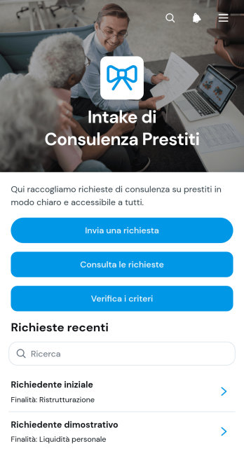 Applicazione per la Raccolta di Richieste di Consulenza sui Prestiti