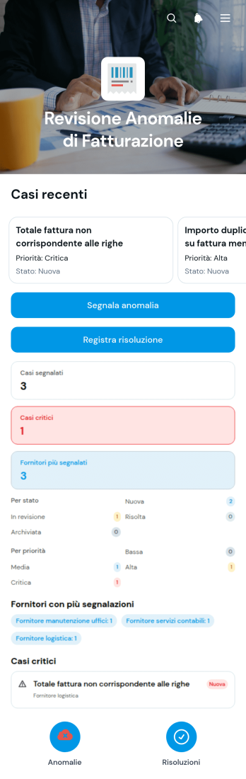 Applicazione per la Revisione delle Anomalie di Fatturazione