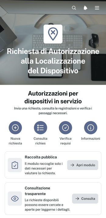 Applicazione per la Richiesta Autorizzata di Localizzazione del Dispositivo
