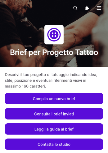 Applicazione per la Scheda di Progettazione del Tatuaggio