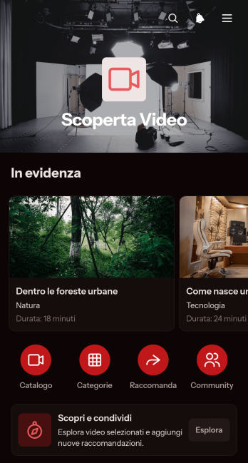 Applicazione per la Scoperta di Video