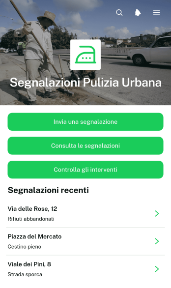 Applicazione per la Segnalazione della Pulizia Stradale