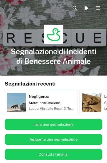 Applicazione per la Segnalazione di Incidenti relativi al Benessere Animale