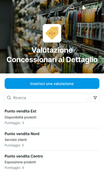 Applicazione per la Valutazione dei Rivenditori al Dettaglio