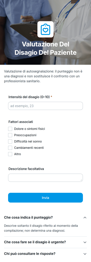 Applicazione per la Valutazione del Disagio del Paziente