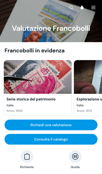 Applicazione per la Valutazione di Francobolli