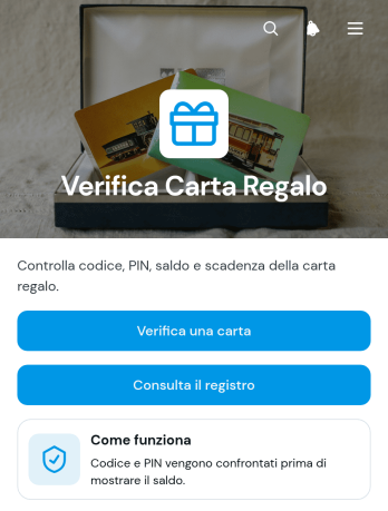 Applicazione per la Verifica delle Carte Regalo