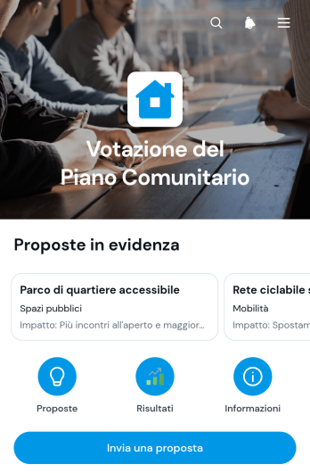 Applicazione per la Votazione del Piano Comunitario