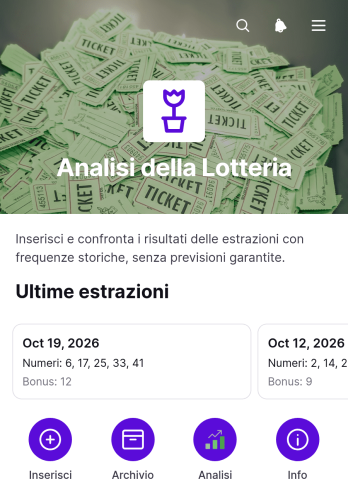 Applicazione per l’Analisi delle Lotterie