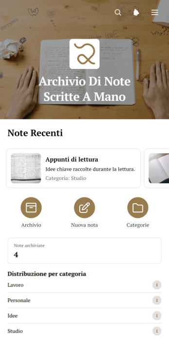 Applicazione per l’Archivio di Note Scritte a Mano
