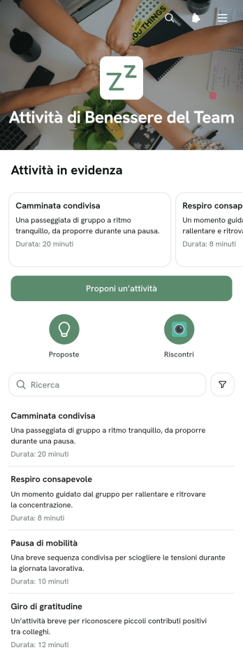 Applicazione per le Attività di Benessere del Gruppo