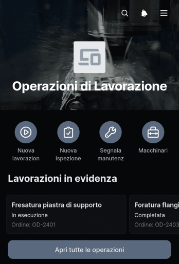 Applicazione per le Operazioni di Lavorazione Meccanica