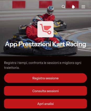 Applicazione per le Prestazioni nel Kart