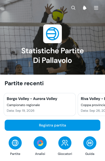 Applicazione per le Statistiche delle Partite di Pallavolo