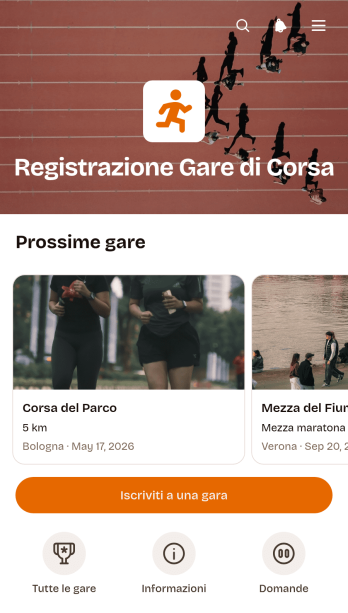 Applicazione per l'Iscrizione a Gare di Corsa