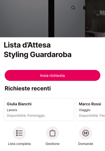 Applicazione per Lista d’Attesa per Consulenza sul Guardaroba