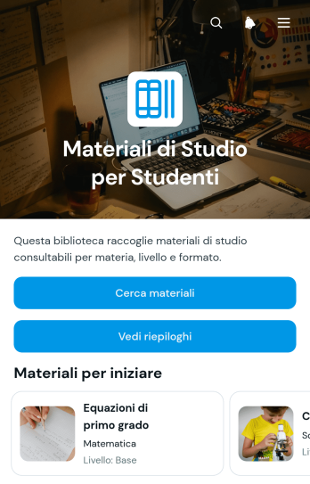 Applicazione per Materiali di Studio per Studenti