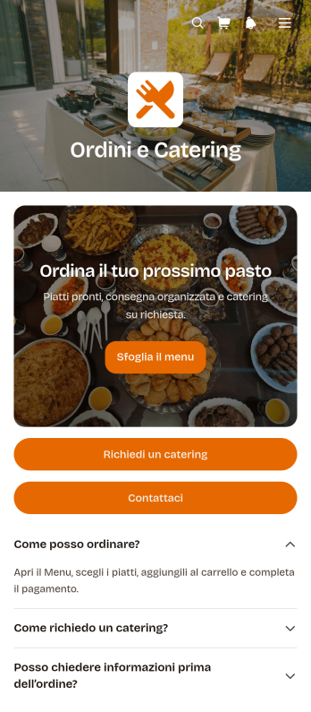 Applicazione per Ordinazioni di Pasti e Servizi di Ristorazione