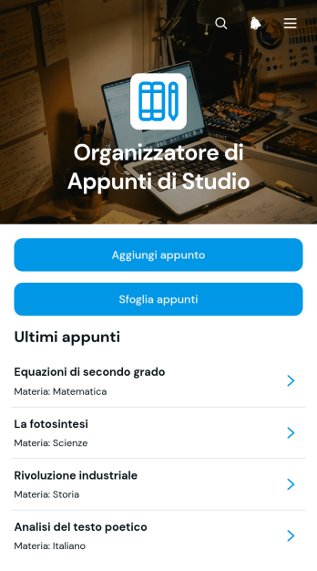 Applicazione per Organizzare gli Appunti di Studio