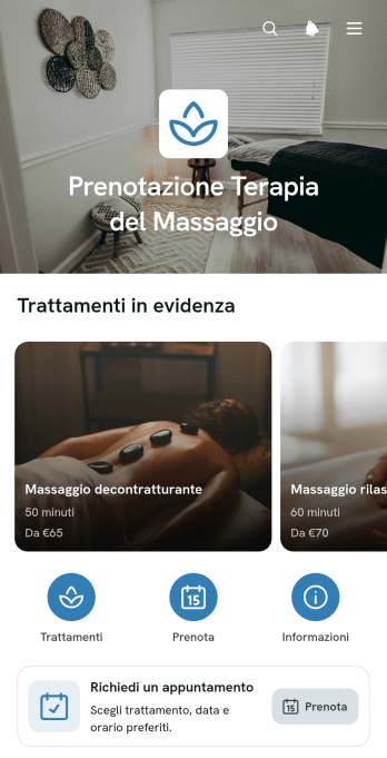Applicazione per Prenotazioni di Massoterapia