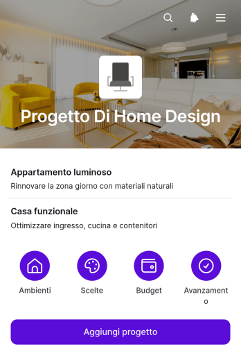 Applicazione per Progetti di Design della Casa