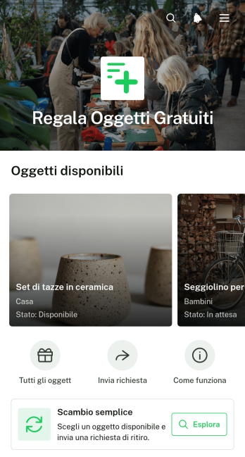 Applicazione per Regalare Oggetti Gratuitamente
