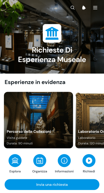 Applicazione per Richieste di Esperienze Museali