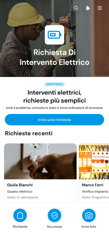 Applicazione per Richieste di Intervento Elettrico