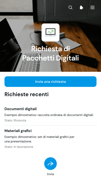 Applicazione per Richieste di Pacchetti Digitali