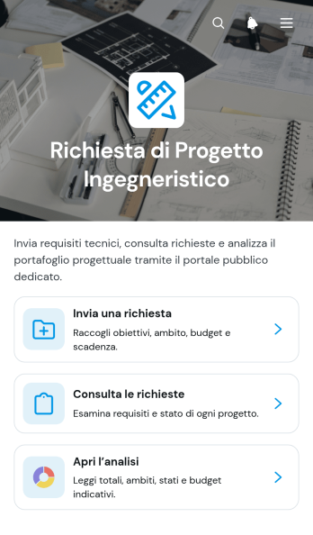 Applicazione per Richieste di Progetti Ingegneristici