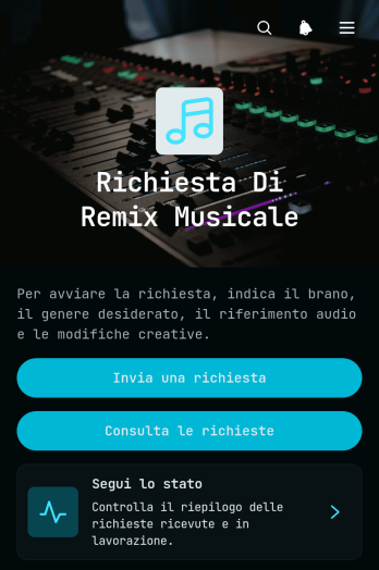 Applicazione per Richieste di Rielaborazioni Musicali