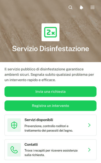 Applicazione per Servizi di Disinfestazione